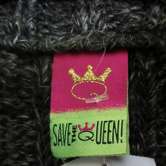 New Gray Cream Sweater Coat XL 10 12 Chunky Belted Italy - Picture 9 of 15